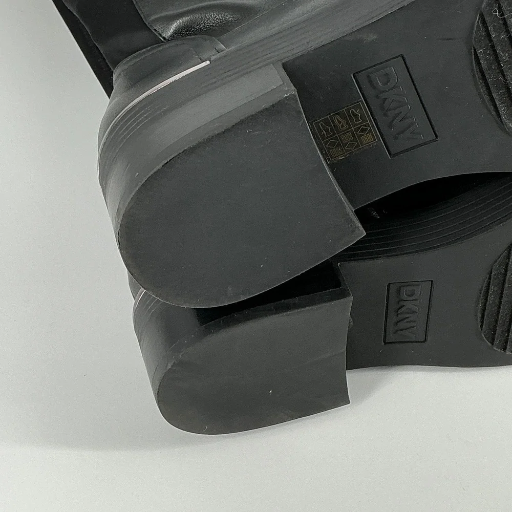 DKNY Size 8.5 Black Over the Knee Platform Boots NEW 40MM Winsloe‎ $199